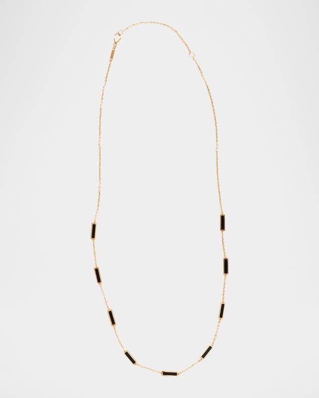 Bar Chain Necklace with Gemstones